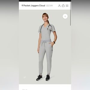 Mandala 9 pocket jogger scrub pant - cloud